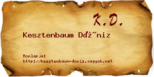 Kesztenbaum Döniz névjegykártya